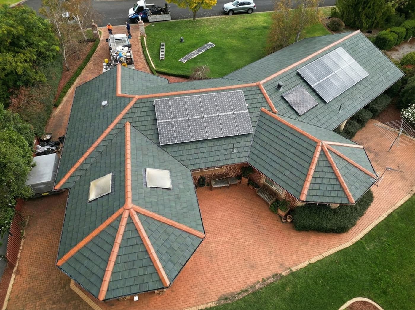 After: Dark tile, aerial